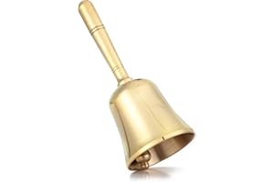 Homelavie Super Loud Solid Brass Small Hand Call Bell for Wedding, Seniors Bedside, Teacher Classroom, Dinner, Tibetan, Meditation