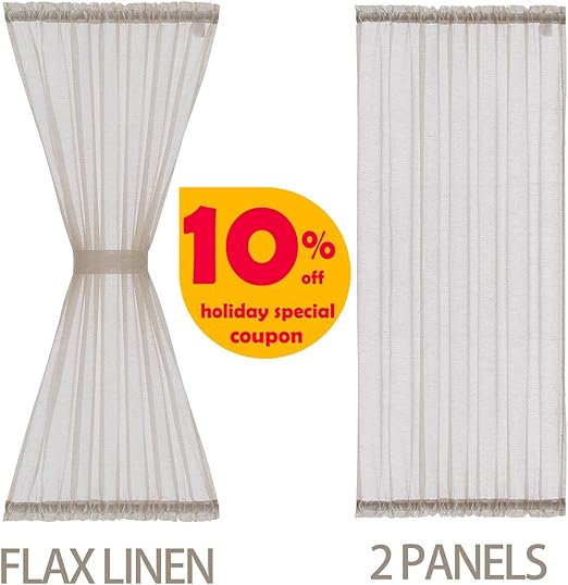 Amazon Com Fmfunctex Sheer French Door Curtain Panels 72 Long