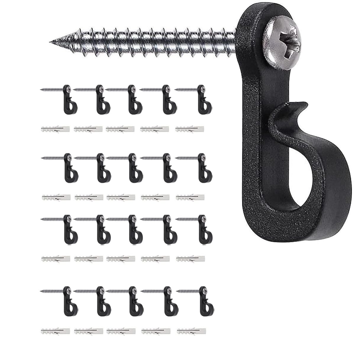 Uni-Fine 20-𝗣𝗮𝗰𝗸 Q-Hanger Screw in Hooks Indoor and Outdoor Home Christmas Lights Hanger Hooks Garage New Year Party for Outdoor String Lights