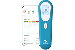 Kinsa QuickScan Smart Thermometer - No-Touch, Contactless Digital Forehead Thermometer for Babies, Kids, Adults - Works with a Smartphone App to Track Family Health & Offer Symptom Advice