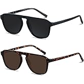 ANDWOOD Square Aviator Sunglasses Polarized Mens Womens UV Protection Sun glasses