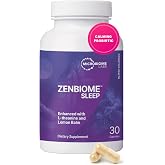 Microbiome Labs Zenbiome Sleep - L Theanine Supplement with Lemon Balm Extract &amp; Probiotics with Bifidobacterium Longum - Help Soothe the Gut-Brain Axis at Bedtime (30 Capsules)