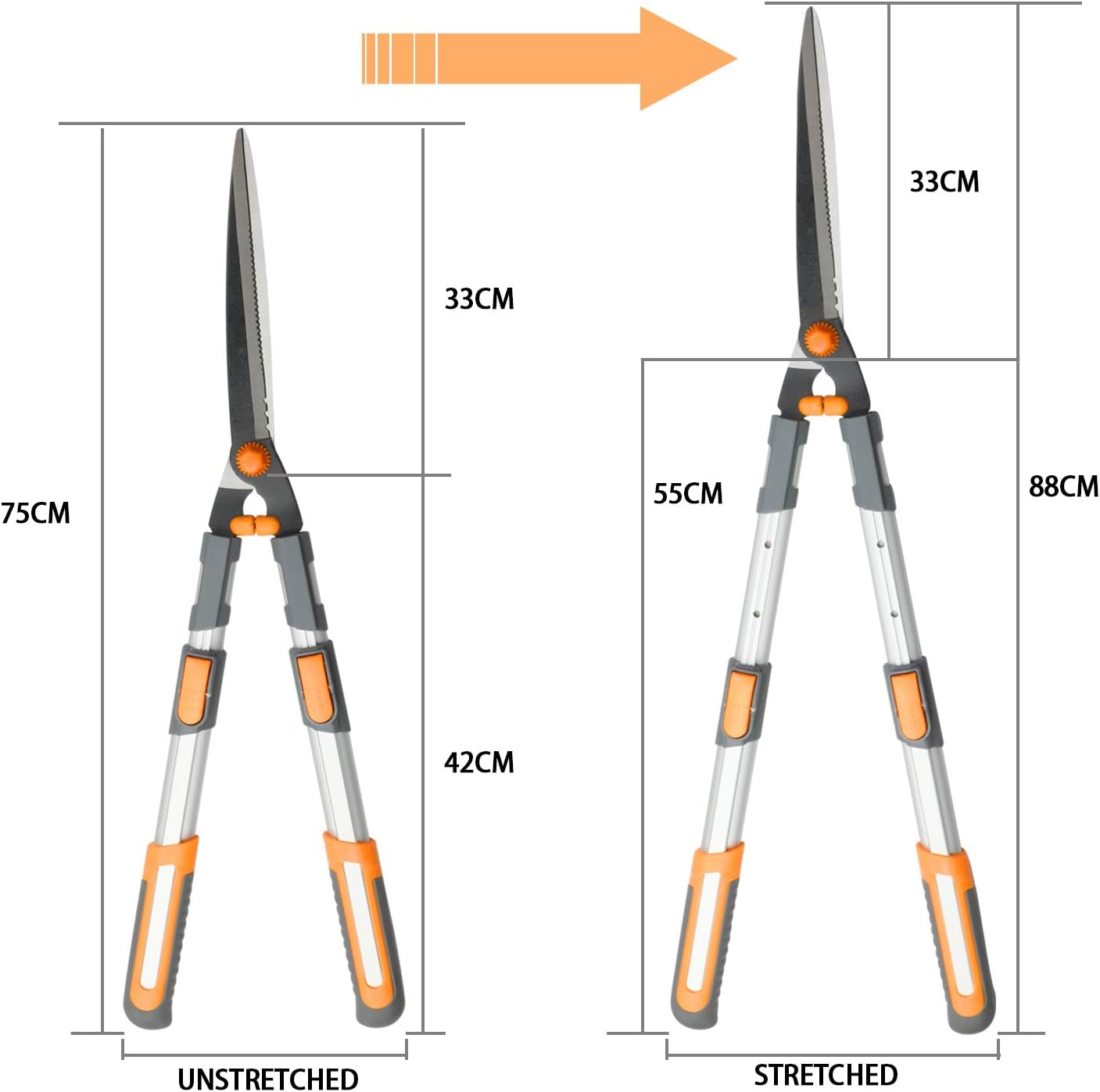 AIRAJ Hedge Shears with Serrated SK-5 Steel Blade and Strong Aluminum Handles, Manual Hedge Clippers & Garden Hand Pruner for Trimming Borders, Topiaries Boxwood, and Decorative Grasses : Garden & Outdoor