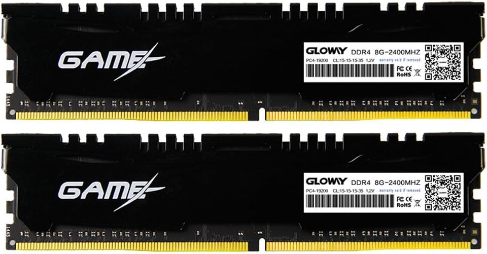 Gloway STK RAM with Vest, 16GB (8GBx2) DDR4 DRAM 2400MHz CL17 1.2V Memory Kit for Desktop