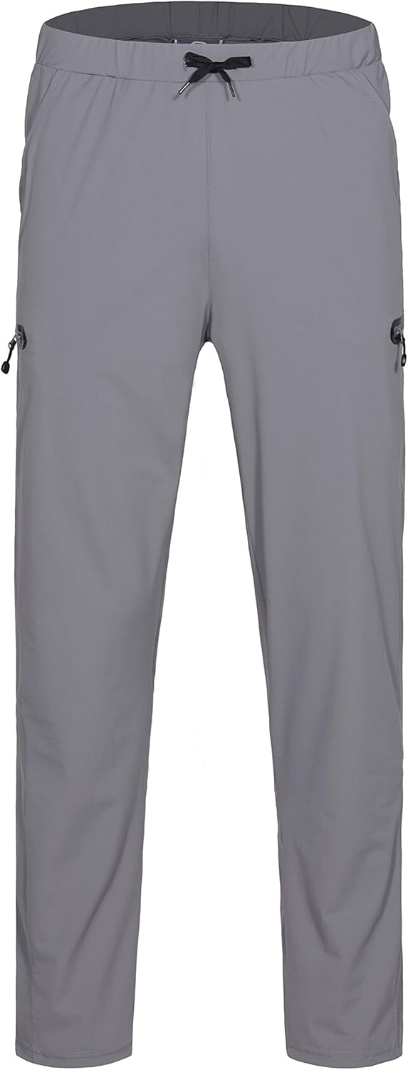 Little Donkey Andy Men's Ultra-Stretch Lightweight Quick Dry Athletic Pants Drawstring Travel Exercise: Clothing