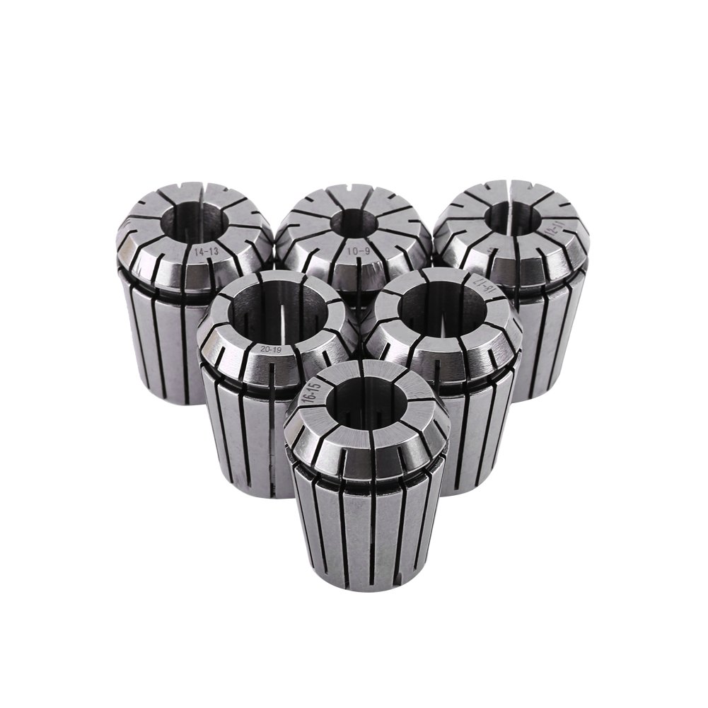 Collet Set, 6pcs ER32 Spring Collet Chuck Set 10-20mm 65Mn Spring Steel for CNC Engraving Machine and Milling Lathe Tool and Work-Holding Engraving Machine