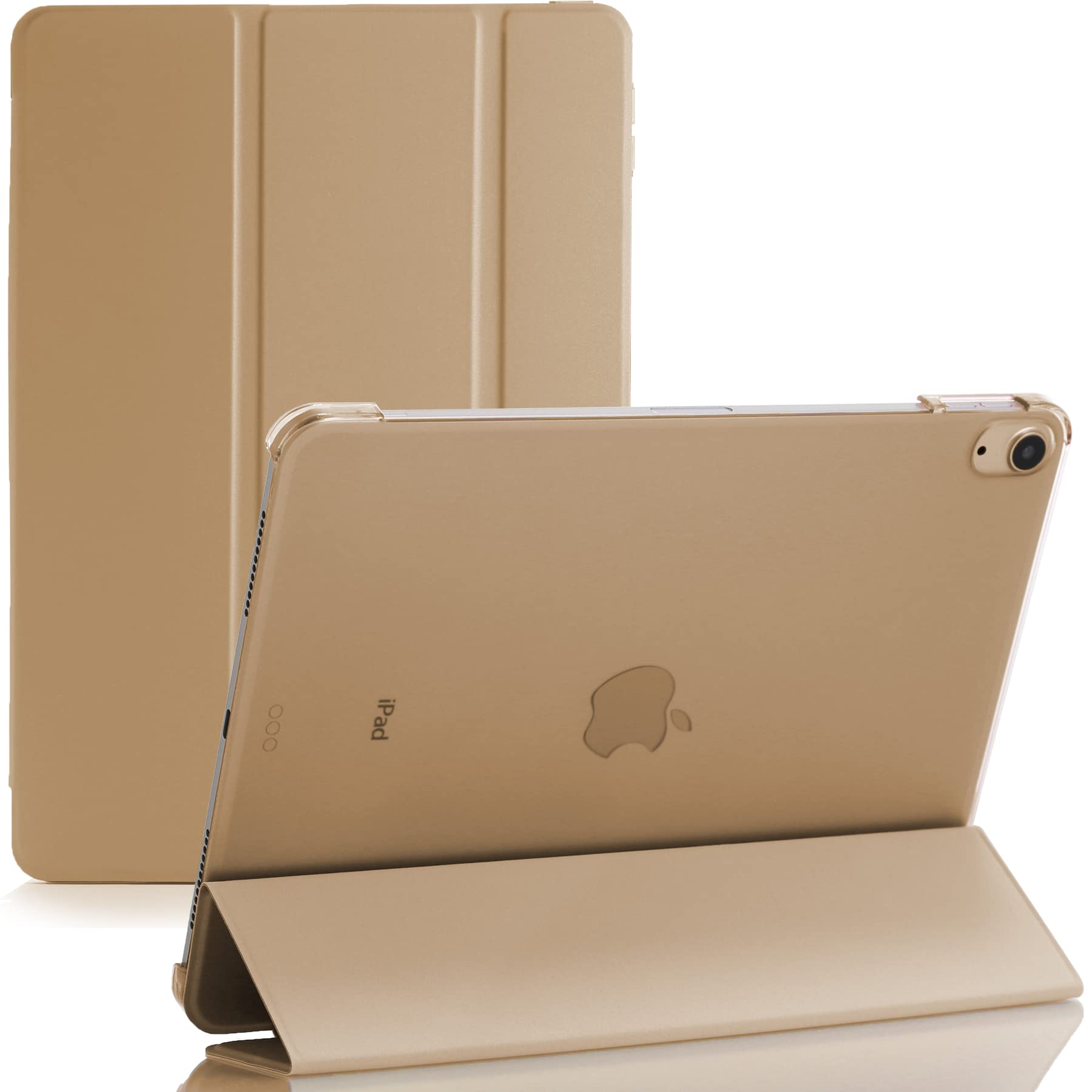 Smart Case For Apple iPad Air 4 Released 2020 and For Apple iPad Air 5 Released 2022 Size 10.9'' and Only For Model Numbers A2316, A2324, A2072, A2325, A2588, A2589, A2591 (Gold)