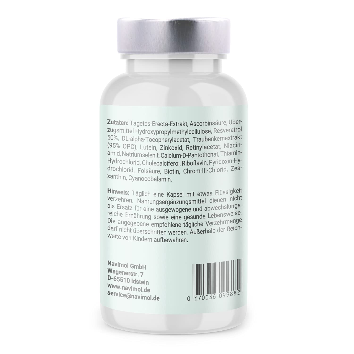 Auvital - 90 Kapseln | Nahrungsergänzungsmittel: Mit Vitamin A, Vitamin B2 (Riboflavin) & Zink zur Aufrechterhaltung der normalen Sehkraft | 20mg Lutein | 50 mg Resveratrol | 4mg Zeaxanthin