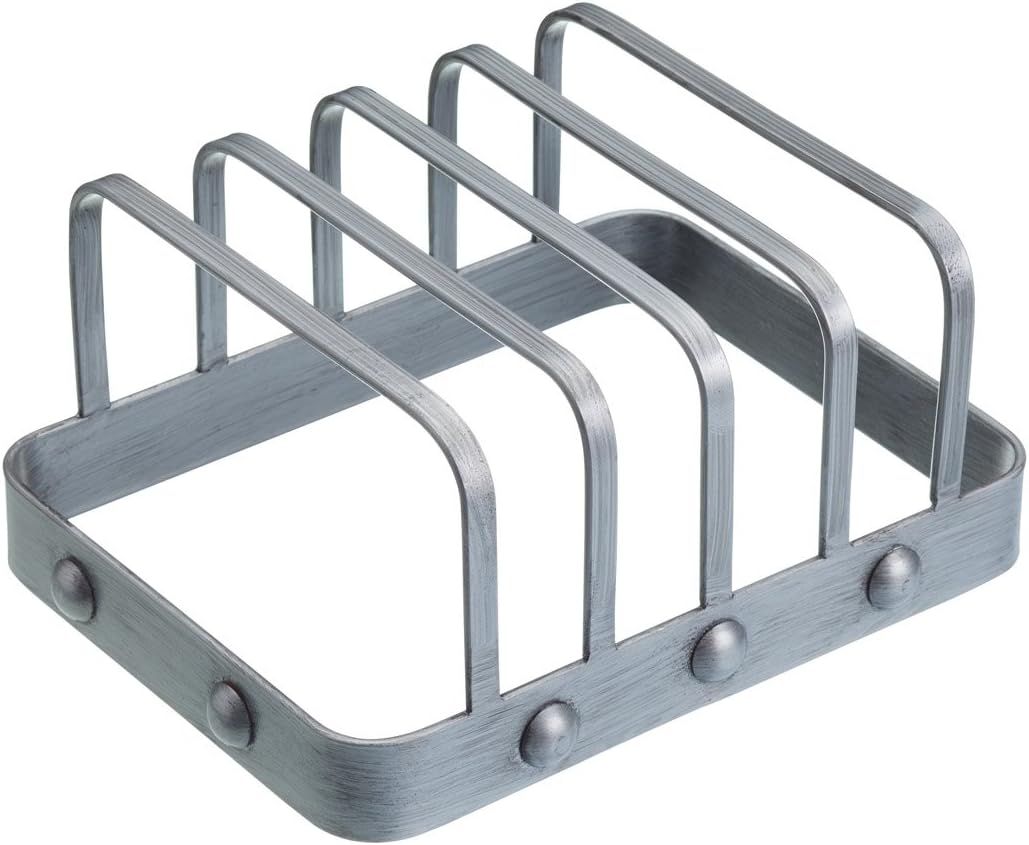 KitchenCraft Industrial Kitchen Vintage-Style Metal Toast Rack, 14.5 x 11 x 7 cm (5.5" x 4.5" x 3"), Grey, 11 x 14.3 x 7 cm