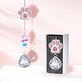 Pet Memorial Suncatcher - Dog Memorial Gifts for Loss of Dog - Cats and Dogs Loss Sympathy Thoughtful Gift Pet Remembrance Bereavement Gifts - Pet Paw Print Crystal Suncatcher