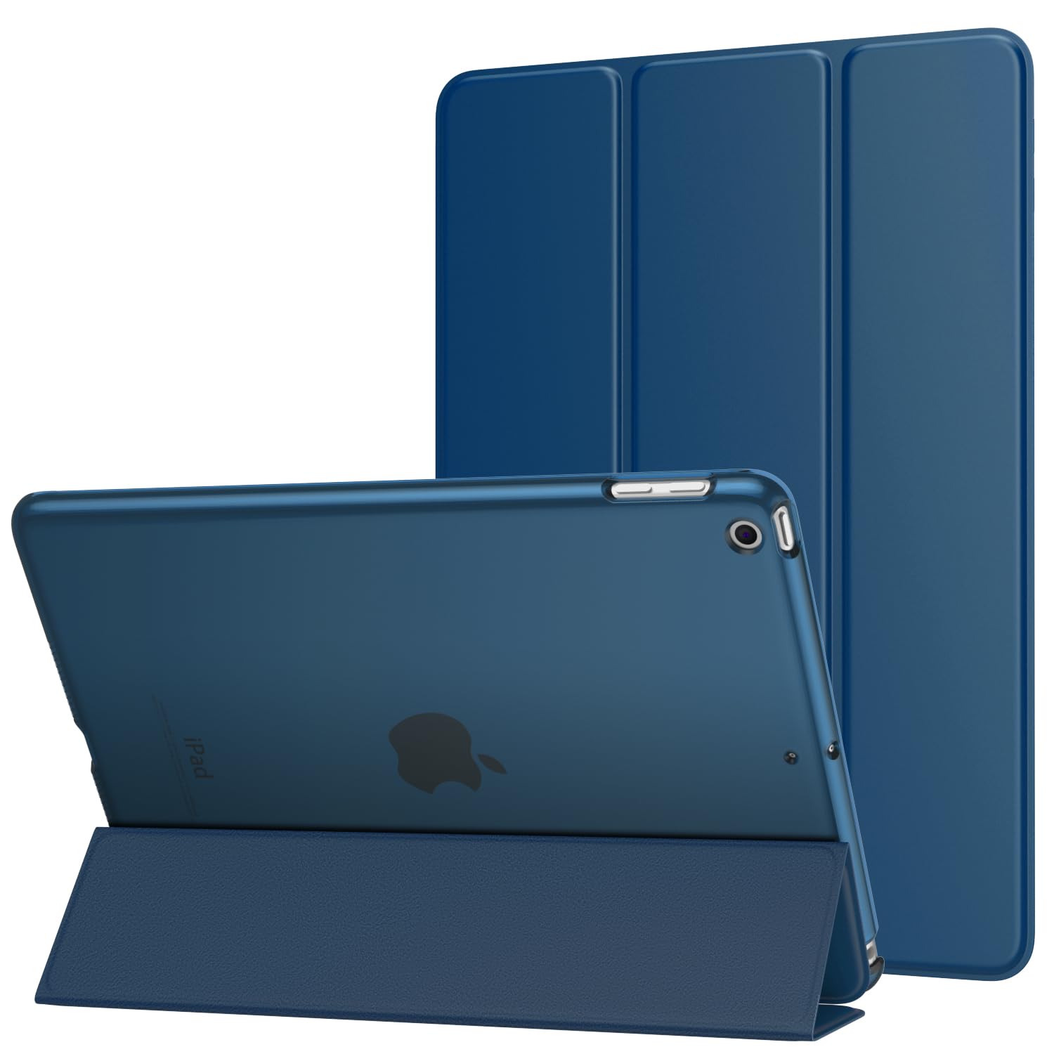 MoKo Case Fit 2018/2017 iPad 9.7 5th/6th Generation, Slim Lightweight Smart Shell Stand Cover with Translucent Frosted Back Protector Fit iPad 9.7 2018/2017, Auto Wake/Sleep, Dark Sea Blue — image 1