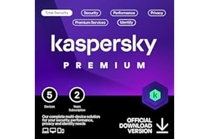 Kaspersky Premium Total Security 2024 | 5 Devices | 2 Years | Anti-Phishing and Firewall | Unlimited VPN | Password Manager | Parental Controls | 24/7 Support | PC/Mac/Mobile | Online Code
