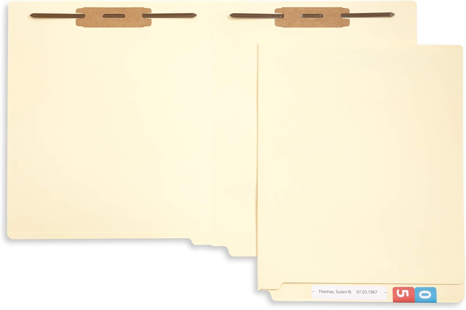 50 End Tab Fastener File Folders- Reinforced Straight Cut tab- Designed to Organize Standard Medical Files and Office documents- Letter Size, Manila, 50 Pack : Office Products