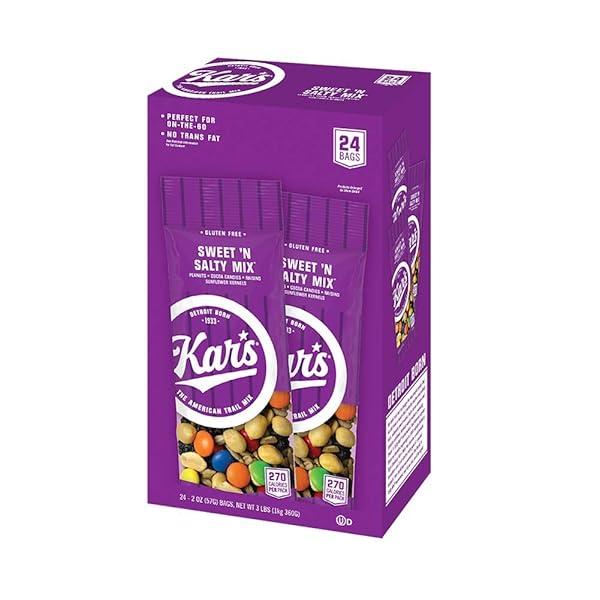 KAR’S NUTS ORIGINAL SWEET ‘N SALTY TRAIL MIX, 2 OZ INDIVIDUAL PACKS – BULK PACK OF 24, GLUTEN-FREE SNACKS