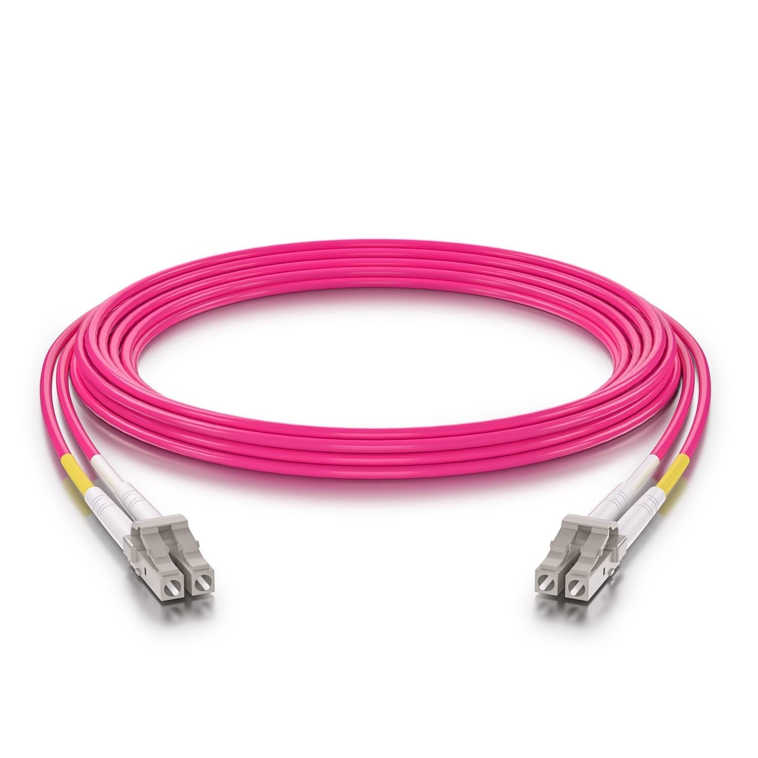10Gtek Fiber Patch Cable - LC to LC OM4 10Gb/Gigabit Multi-Mode Jumper Duplex 50/125μm LSZH Fiber Optic Cord for SFP Transceiver, Magenta, 1-Meter(3.3-ft)