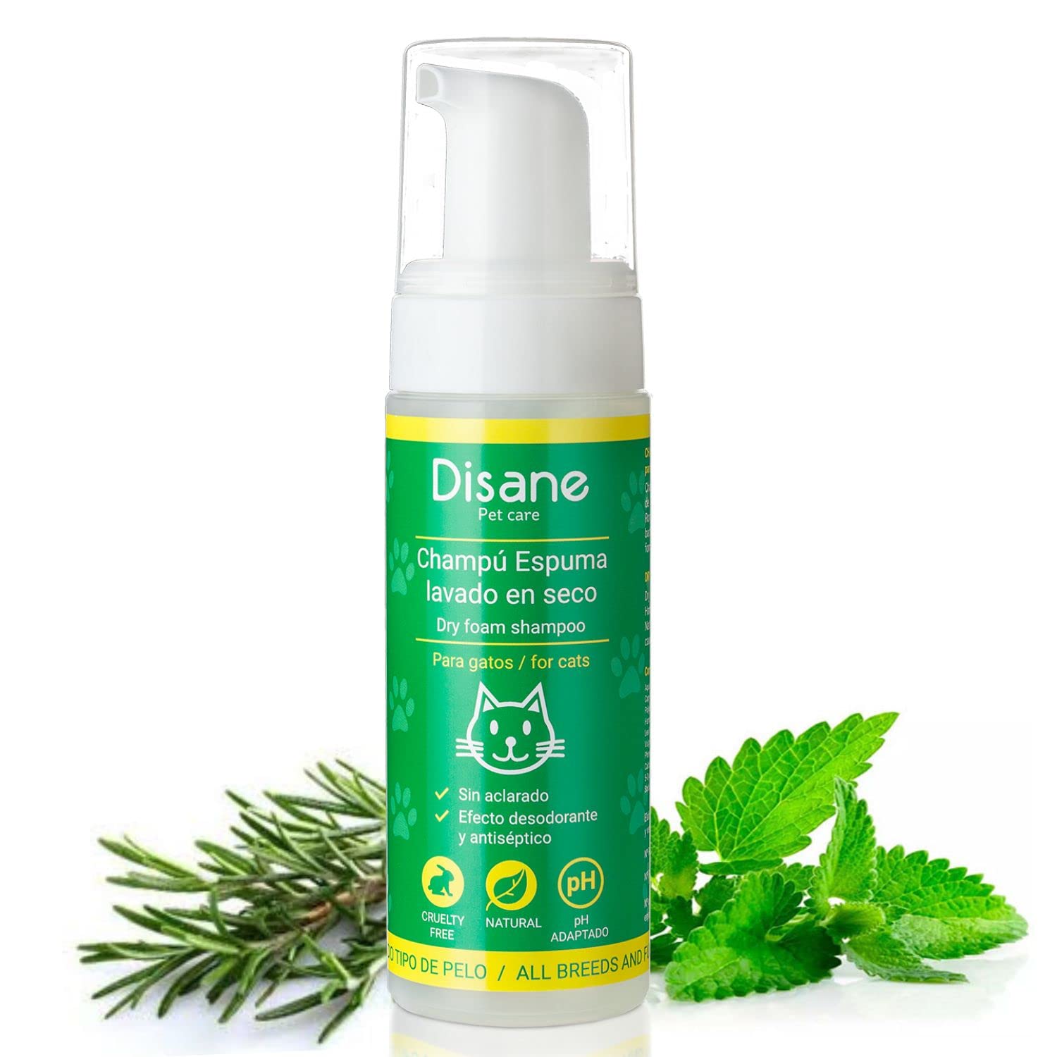 DISANE Cat Shampoo 200ml | Cat Grooming Waterless| Kitten shampoo | Natural Cat dry shampoo