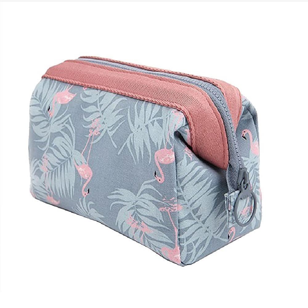 OFKPO Travel Makeup Cosmetic Bag, Portable Fashion Brush Pouch Organizer Case with Zipper for Women Girls