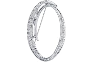 LiaSun A-Z 26 Letters Pins Brooches Silver Plated Metal Broaches Pins-Clear Crystal Initial Breastpin