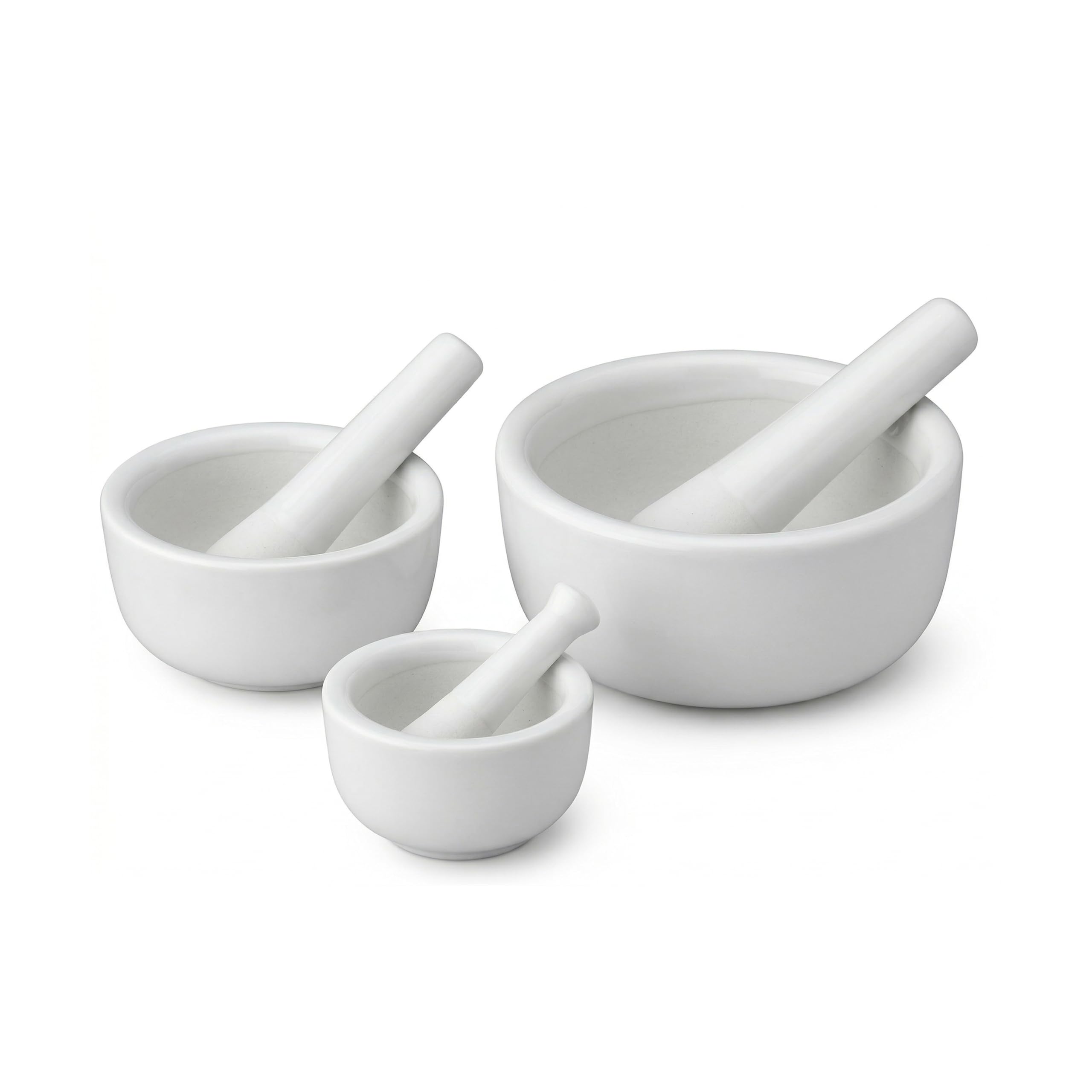 Photo 1 of **DAMAGE, INCOMPLEtE** HIC Kitchen Mortar and Pestle Set, Fine Porcelain, Set, Spice Herb Grinder, Pill Crusher, Nut Butter Maker