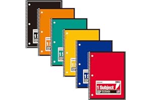 KAISA 70 Sheet 1-Subject Wirebound Notebook Spiral Notebooks, College Ruled 10.5x8 Spiral Notebooks For School Students Office, Pack of 6 Pads,S07001C