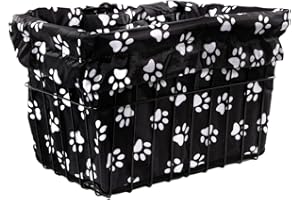 CRUISER CANDY Bike Basket Liner Waterproof, Universal Fit for Most Bike Baskets, Stylish 2in1Tote, Bike Basket Cover, EBiKE Front Wire Or Wicker Bike Baskets Fits Up to 15x12x10 (Black)