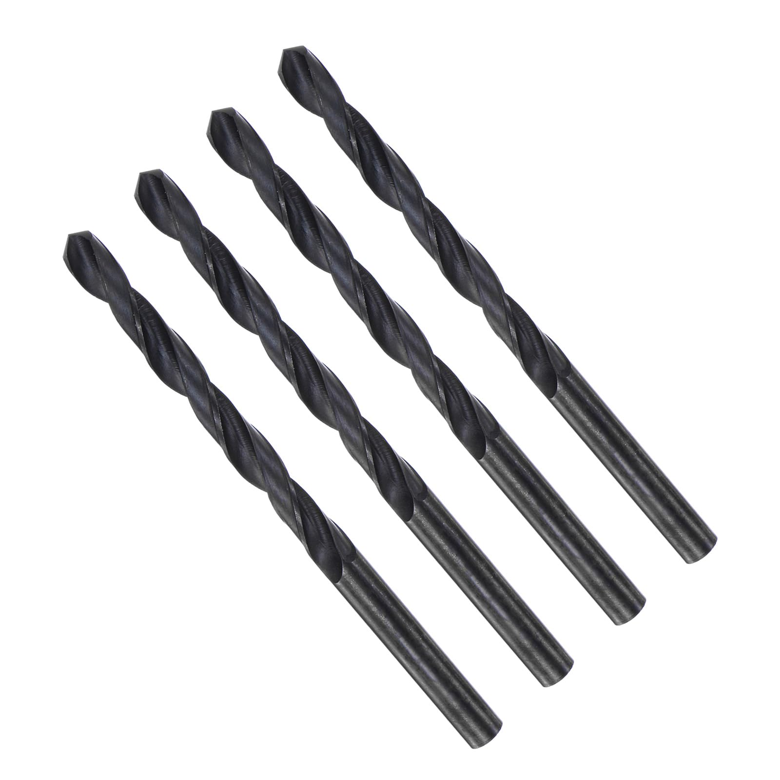 CoCud Twist Drill Bits, 7mm Cutting Diameter 0.28" Shank, High-Speed Steel Black Oxide Coating Jobber Bit Set (Applications: for Metal Wood Plastic), 4-Pieces