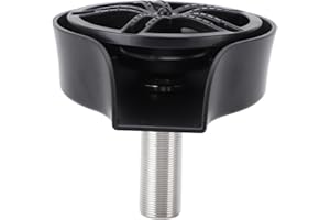 POCREATION Automatic Glass Washer & Cup Rinser, 360-Degree Rotating Spout Sink Accessory Stainless Steel for Bottles, Cups, Utensils - Black ABS Basin (US 9/16 Hose)