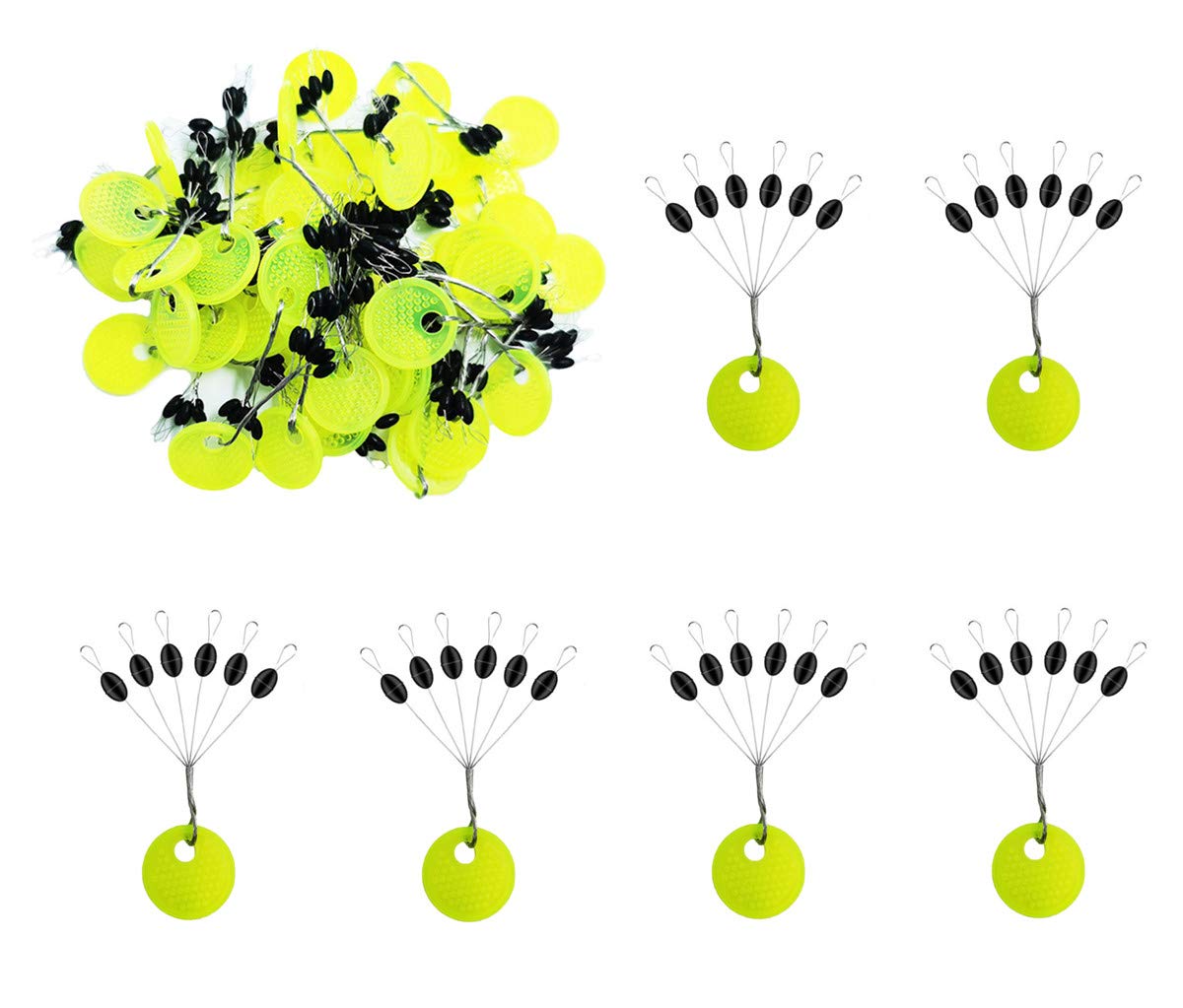 Drchoer Fishing Bobber Stoppers Line Stops: 300pcs Sinker Float Stops for Bass Fishing - Texas Rig Weight Stoppers Size Small