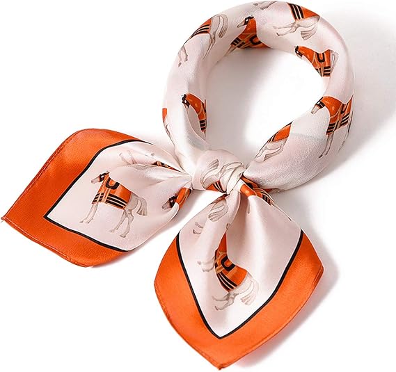 Amazon Lumisyne レトロシルクスカーフ レディース 上品 芸術プリント馬柄シリーズ スクエアスカーフ サテンシルクネッカチーフ お洒落 ハンカチ 頭飾り 髪の包帯 通勤用 旅行 贈り物 スカーフ 通販