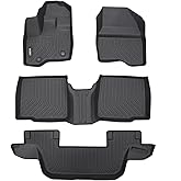 Binmotor-All Weather Floor Mats Custom Set for Ford Explorer 7 Seat 2011-2014, Heavy Duty TPE Car Floor Liners Explorer Accessories