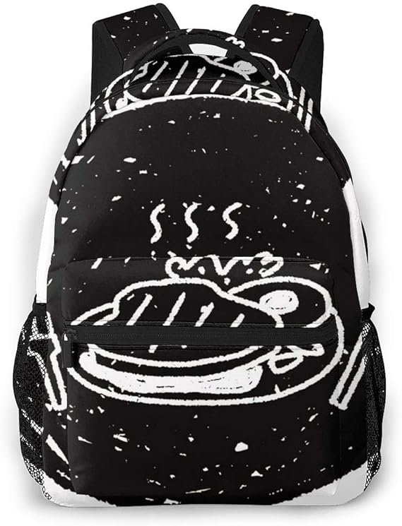 Amazon Co Jp リュック バック 料理バーベキュー落書きステーキ リュックサック ビジネスリュック メンズ レディース カジュアル 男女兼用大容量 通学 旅行 鞄 カバン 服 ファッション小物