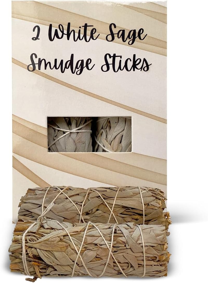 VIE White Sage Smudge Sticks (4”) - Pack of 2 for Cleansing & Meditation
