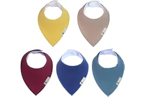 BLUE WREN BABY CO Blue Wren Magnetic Bandana Drool Bibs 5-pack - Magnetic Closure Baby Bibs - Safe, Easy, Chic Teething Bib