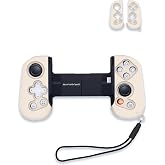 Silicone Case for Backbone One Mobile Gaming Controller,Full Body Soft Silicone Handheld Game Console Drop-Proof Protector Case with Shockproof,Non-Slip,Anti-Collision,Rice White