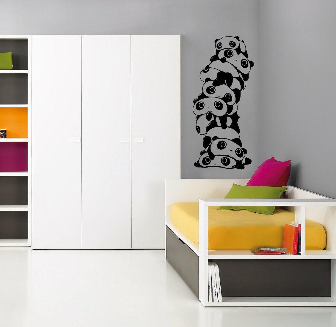 スタイリッシュな子アニメパンダアニメおもちゃ子供部屋壁アートステッカーデカール101 B01idavbc4 ウォールステッカー 決算特価商品