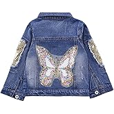 Peacolate 3-10Years Little Big Girls Spring Autumn Embroidered Denim Jacket