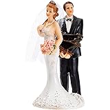 Juvale Funny Wedding Cake Topper, Bride Tied Up Groom Couple Figurine Decorations (2.6 x 4.6 x 2.3 In)