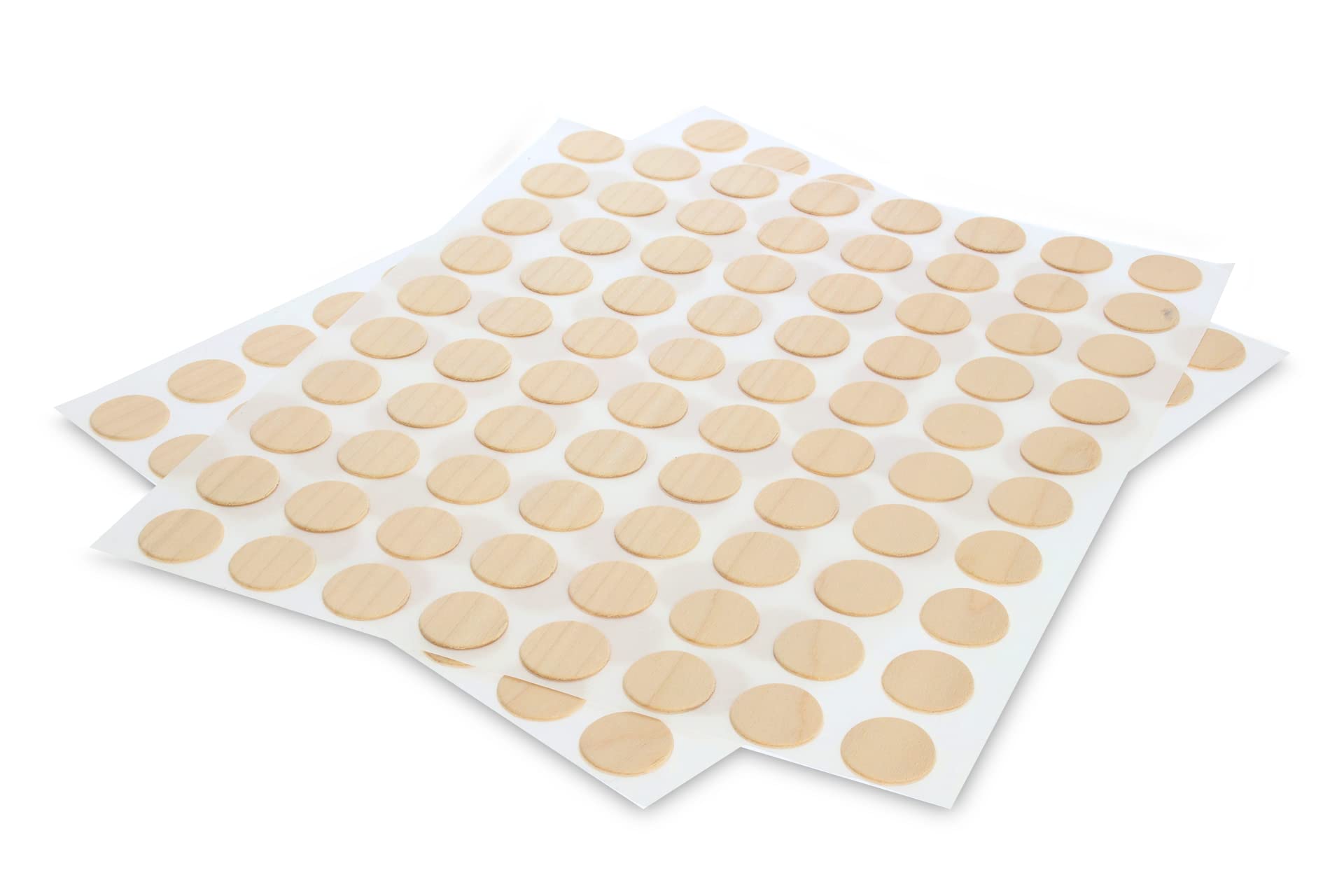 WoodPress® Peel & Stick, Real Maple Wood, Screw Hole Cover Caps – 160 x 13mm Pieces – Can be Varnished or Finished as Desired