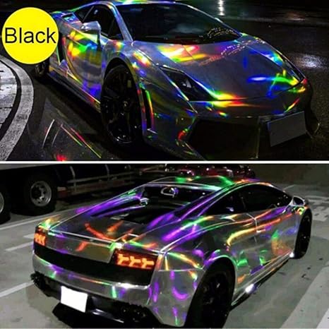 Bol56junh Car Sticker Decor Colorful Laser Rainbow Gradient Car