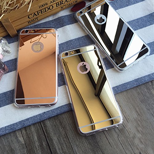YMCCOOL for iPhone 6 Mirror Case, iPhone 6S Mirror case, Luxury Mirror Back Shock-Absorption TPU Bumper Anti-Scratch Bright Reflection Protective Case for iPhone 6S /iPhone 6 4.7inch (Silver)