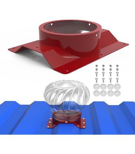8-Inch Roof Whirlybird Turbine Vent Adapter for Conex Containers