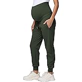 V VOCNI Maternity Joggers Pants Sweatpants Drawstring Pockets Pregnancy Pants Running Lounge Workout Jogging