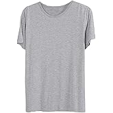AUPancc Modal Pajamas Women's Pajama Tops - Sleep Shirts for Women, Pure Color Round Neck(5 Colors)