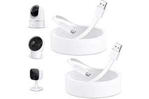 delilyn 2Pack 25ft Micro USB Extension Cable Compatible with eufy Security Indoor Cam E220/P24, Flat Power Cable for eufy Security Indoor Cam C120, Weatherproof Charging Cord with 24* Cable Clips