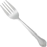 Winco 12-Piece Elegance Salad Fork Set, 18-0 Stainless Steel | Dishwasher safe, Floral embossing with modern touch, Great for Salads, Appetizers, Desserts and Table Service