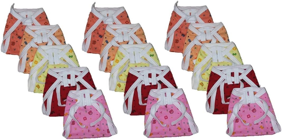 KiddosCare New Born Baby Cotton Cloth Nappies (Multicolor, Pack of 15)