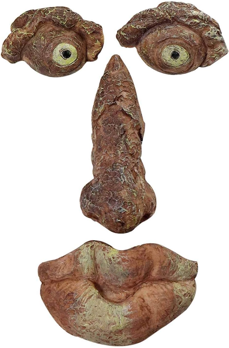 D-XinXin Bark Ghost Face Facial Features Decoration Easter Old Man Tree Hugger Tree Face Decor Outdoor Whimsical Sculpture Garden Peeker Easter Creative Yard Art Decoration Funny for Easter (Beige)