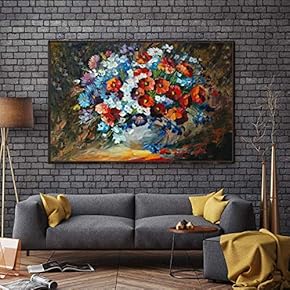 Floating Framed Canvas Wall Art for Living Room, Bedroom Bouquet Canvas Prints for Home Decoration Ready to Hang - 16x24 inches