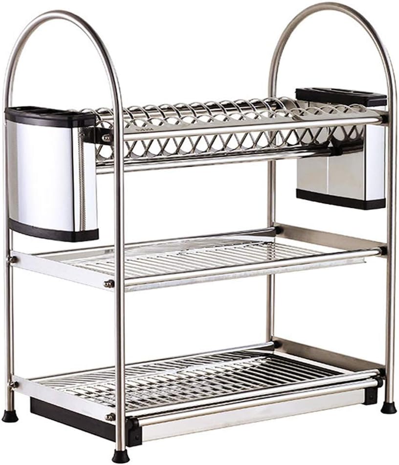 LNDDP Kitchen Rack, drain rack 304 stainless steel kitchen storage rack home multi-function dry dishes tableware racks