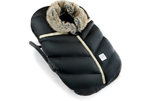 7 A.M. 7AM Infant Car Seat Cover - Winter Puffy Cover with Center Zipper for Baby Boys & Girls, Lightweight, Windproof & Water-Repllent Outer Shell, Universal Fit for Infant Car Seat | (0-12M)